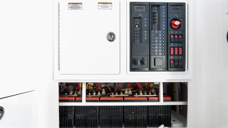 Slide: The Image of Electrical panel of 2025 Valhalla Boatworks V-37, showcasing advanced control systems. - 46
