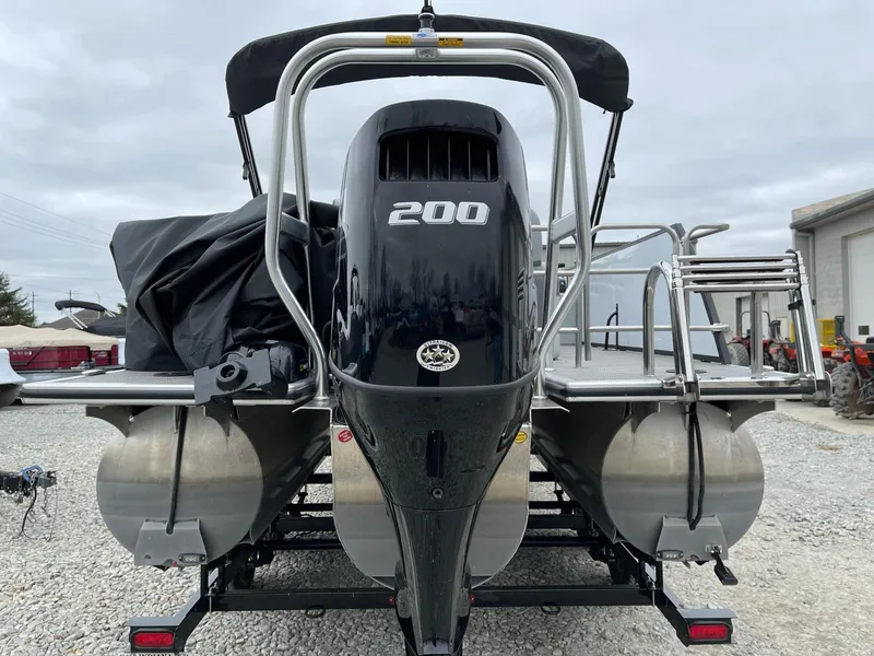 Slide: The Image of 2022 Bentley Pontoons Elite 223 Swingback with powerful 200 HP engine, rear view. - 3