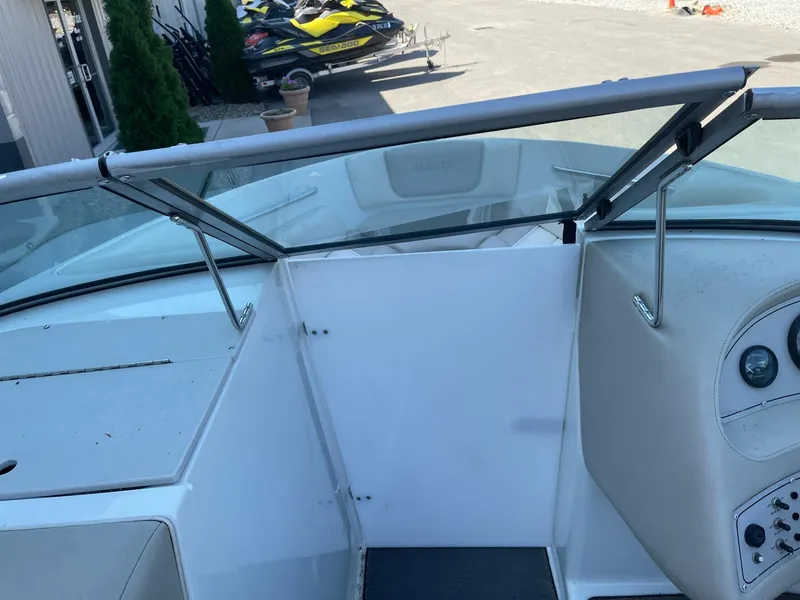 Slide: The Image of 1996 Cobalt 190 Bowrider interior view with windshield and dashboard. - 10