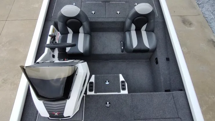 Slide: The Image of 2025 Vexus AVX1880 boat interior with dual seats and modern console design. - 5