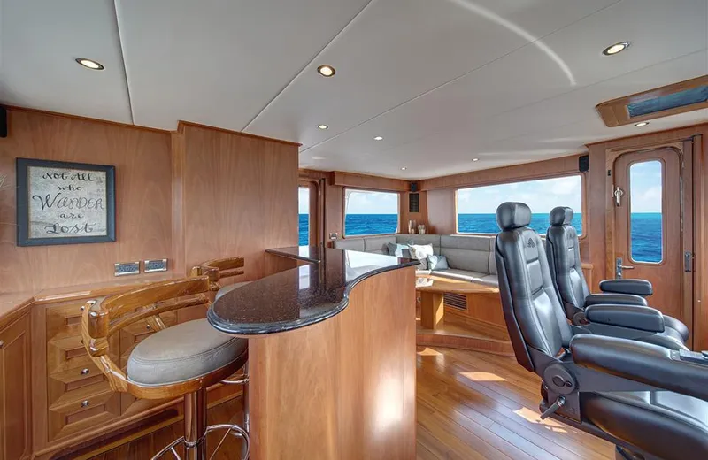 Slide: The Image of Luxurious interior of 2020 Outer Reef Yachts 720 Deluxbridge Motoryacht with ocean view. - 12