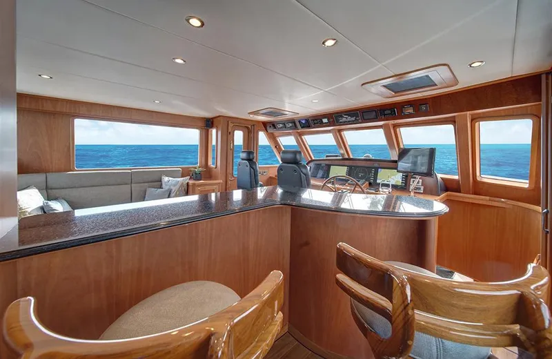 Slide: The Image of Luxurious interior of 2020 Outer Reef Yachts 720 Deluxbridge Motoryacht with ocean view. - 14