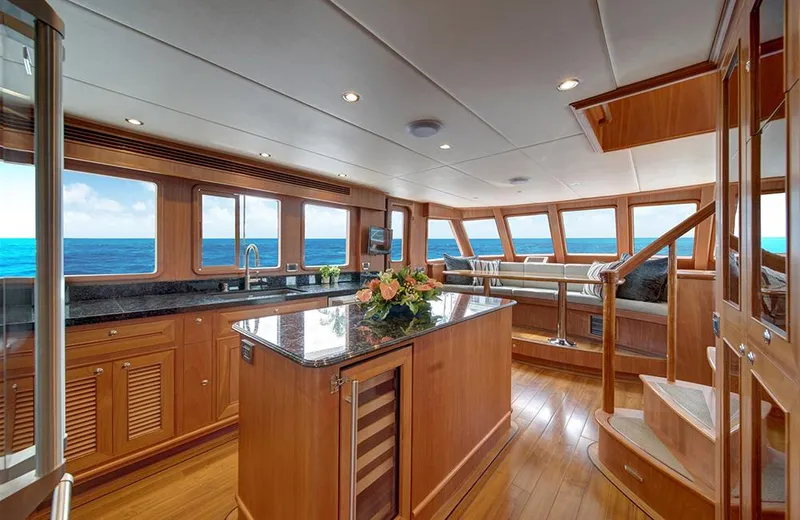 Slide: The Image of Luxurious interior of 2020 Outer Reef Yachts 720 Deluxbridge Motoryacht with ocean view. - 6
