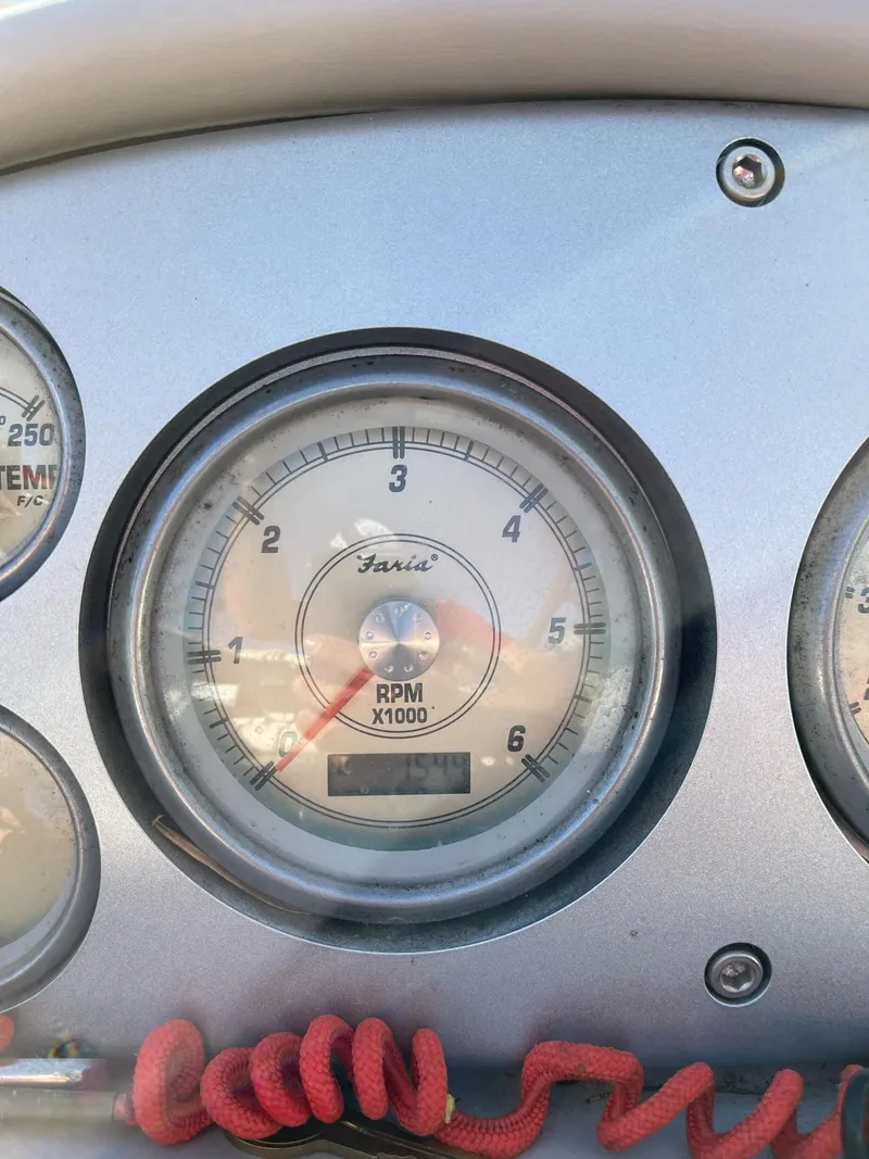 Slide: The Image of Close-up of 2007 Maxum 1900 SR-3 boat tachometer showing RPM gauge. - 16