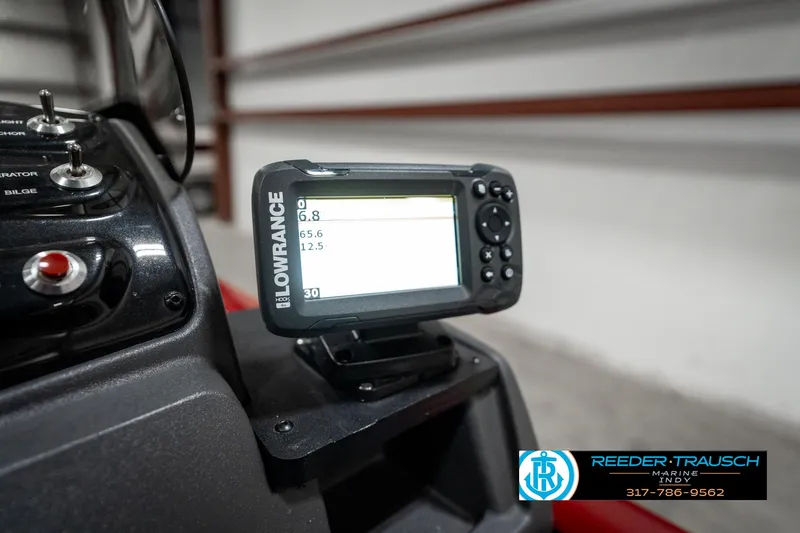 Slide: The Image of Lowrance fish finder on 2023 Tracker Pro 170 boat dashboard. - 30