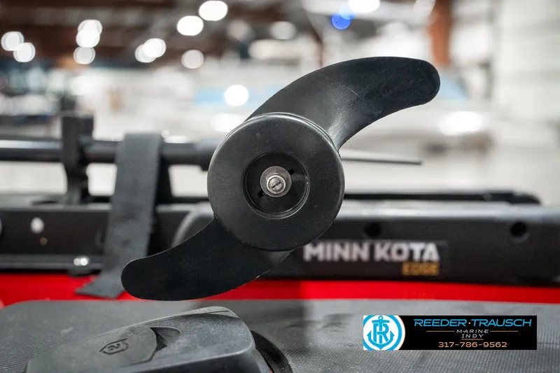 Slide: The Image of Close-up of Minn Kota motor on 2023 Tracker Pro 170 boat. - 35