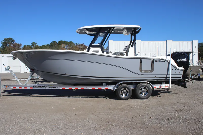The Image of 2025 Sea Fox 288 Commander boat on trailer, side view. - 0