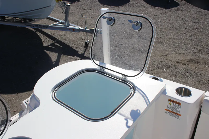 Slide: The Image of 2025 Sea Fox 288 Commander boat hatch open on deck. - 17