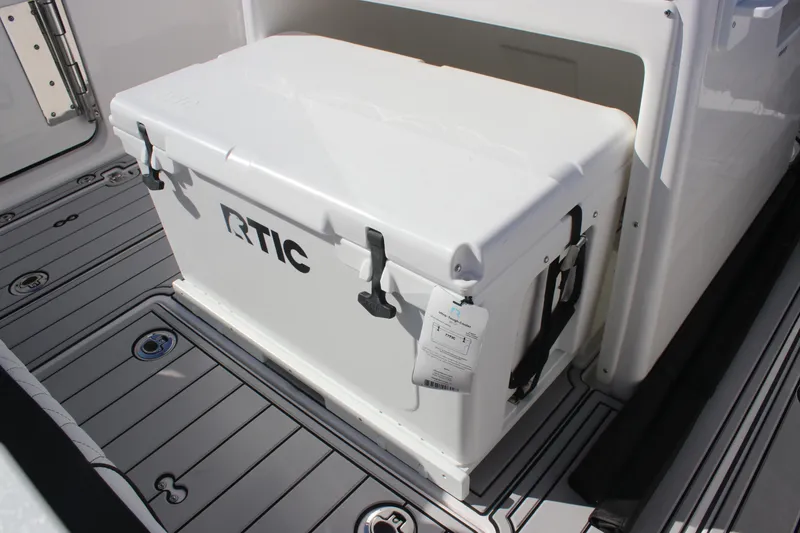 Slide: The Image of RTIC cooler on 2025 Sea Fox 288 Commander boat deck. - 22