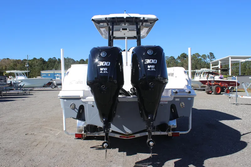 Slide: The Image of 2025 Sea Fox 288 Commander with dual 300 HP engines, rear view. - 4