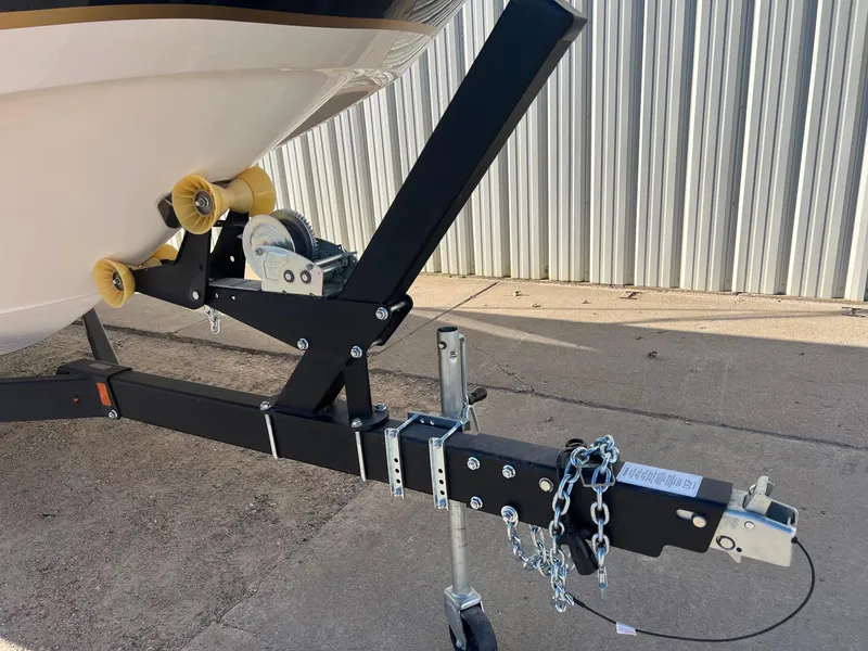 Slide: The Image of Close-up of 2002 Chaparral Sunesta 243 boat trailer hitch and winch system. - 39