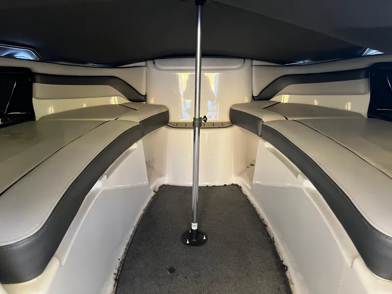 Slide: The Image of Interior view of 2020 Yamaha Boats AR240, featuring spacious seating and modern design. - 9