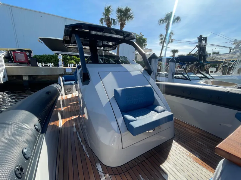 Slide: The Image of 2023 Skipper-BSK 38NC luxury boat with sleek design and comfortable seating. - 24