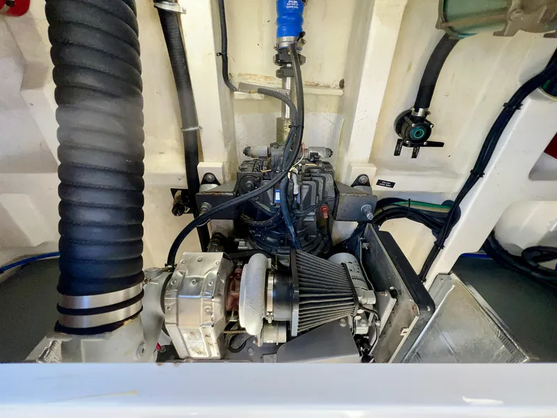 Slide: The Image of Engine compartment of 2016 Marlow Pilot 31 Pilot boat. - 44