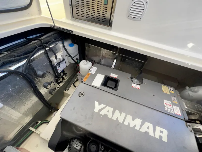 Slide: The Image of Engine compartment of 2016 Marlow Pilot 31 with Yanmar engine. - 46