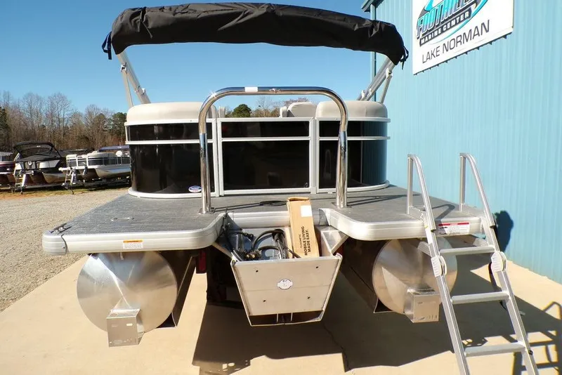 Slide: The Image of 2025 Godfrey Xperience 2286 SBX Sport Tube pontoon boat at Lake Norman dealership. - 9