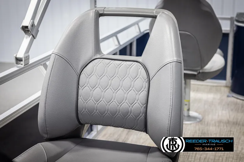 Slide: The Image of 2024 Avalon VEN QF boat seat with elegant gray upholstery design. - 36