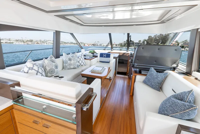 Slide: The Image of Luxurious interior of 2017 Tiara Yachts 53 Coupe with elegant seating and scenic views. - 7