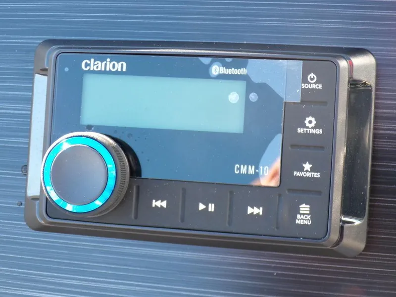 Slide: The Image of Clarion CMM-10 Bluetooth stereo system on Godfrey Sweetwater 2286 QS 2025 boat. - 21
