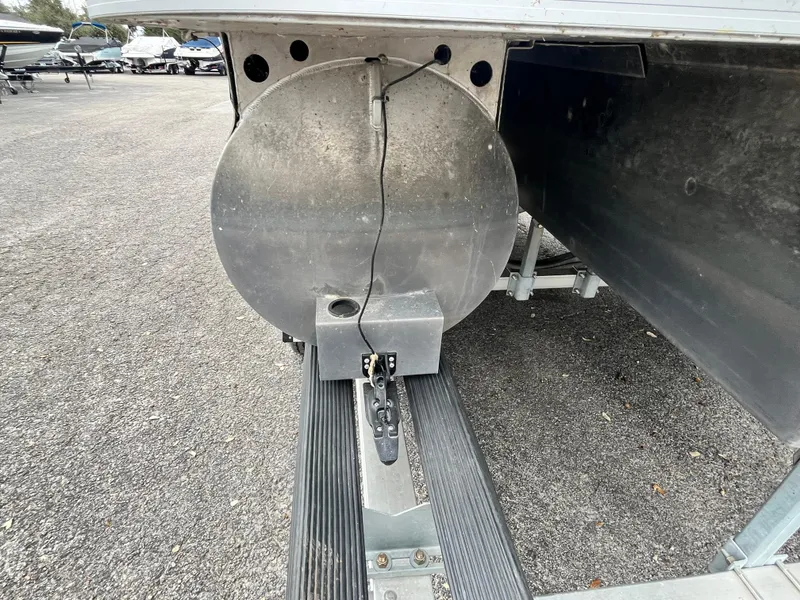 Slide: The Image of 2022 Bennington 23LTFB pontoon boat trailer hitch and support structure. - 25