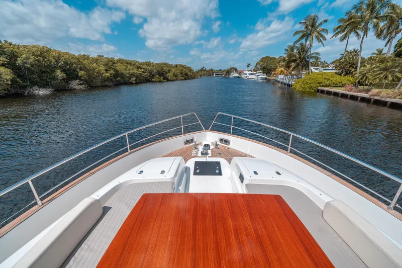 Slide: The Image of Azimut Magellano 53 yacht cruising on a scenic river, 2018 model. - 46