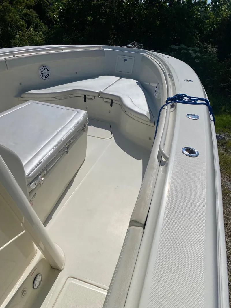 Slide: The Image of 2017 Hydra-Sports 3400 Center Console boat interior with seating and storage. - 4