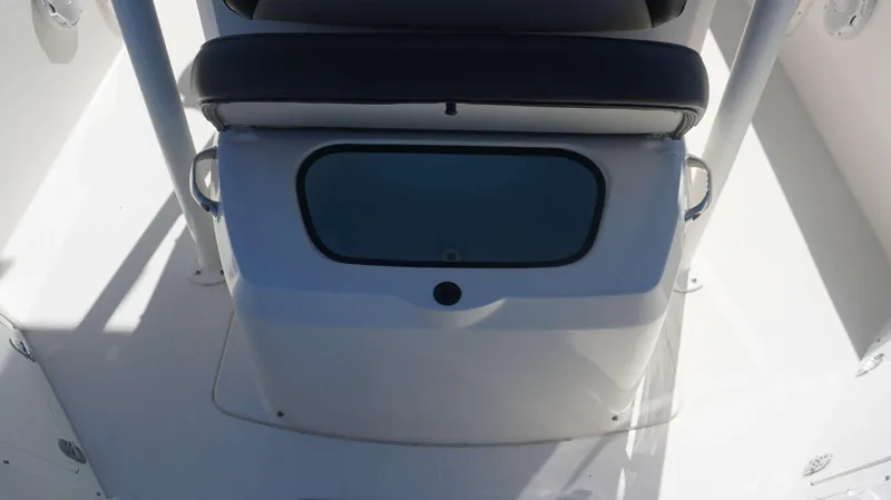 Slide: The Image of 2019 Stingray 216 CC boat seat with storage compartment. - 9