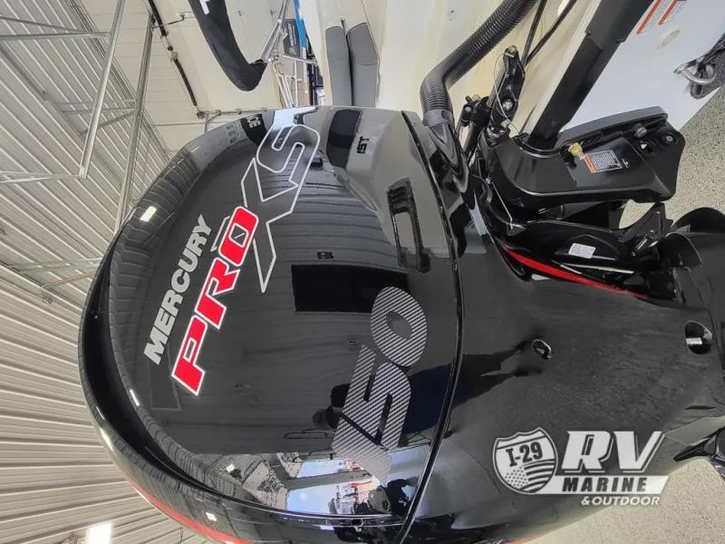 Slide: The Image of 2024 T21 Tahoe with Mercury Pro XS 150 engine in showroom. - 3