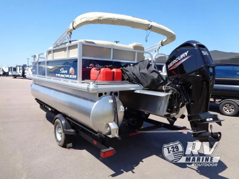 Slide: The Image of 2025 BASS BUGGY 16 XL Select pontoon boat with Mercury outboard motor. - 11