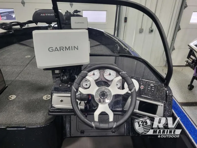 Slide: The Image of 2025 Nitro ZV21 boat dashboard with Garmin navigation system. - 6