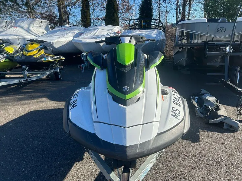 Slide: The Image of 2020 Yamaha WaveRunner FX HO jet ski in a parking lot. - 3