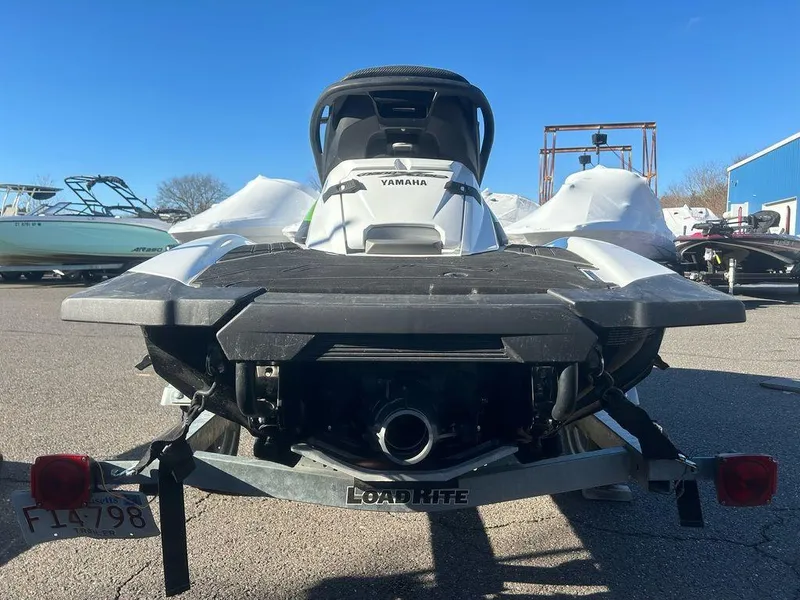 Slide: The Image of 2020 Yamaha WaveRunner FX HO on trailer, rear view in outdoor setting. - 6