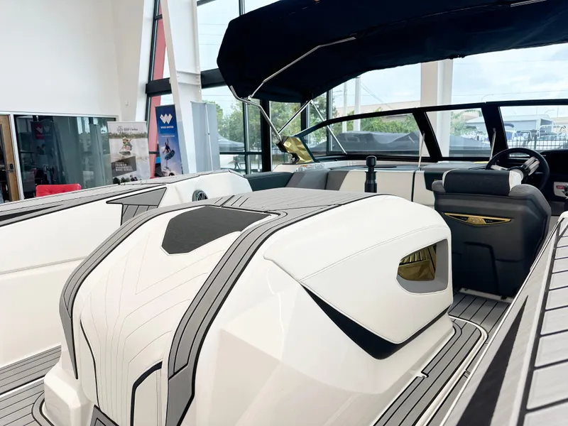 Slide: The Image of 2025 Nautique Ski boat interior with sleek design and modern features. - 9