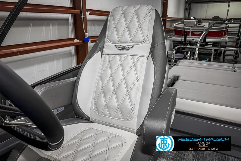 Slide: The Image of 2025 Bennington 23 RSB boat seat with diamond stitching in showroom. - 45