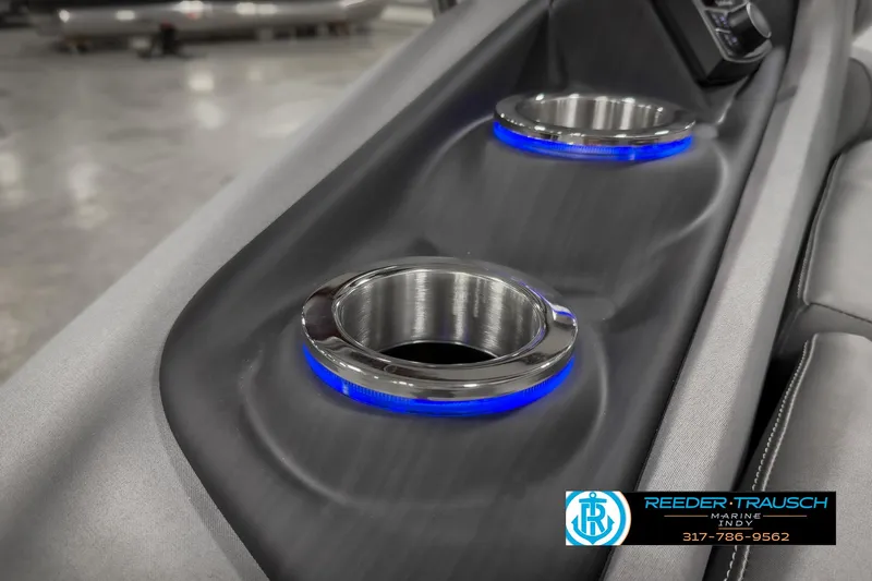 Slide: The Image of 2025 Bennington 23 RSB boat cup holders with blue LED lighting. - 49