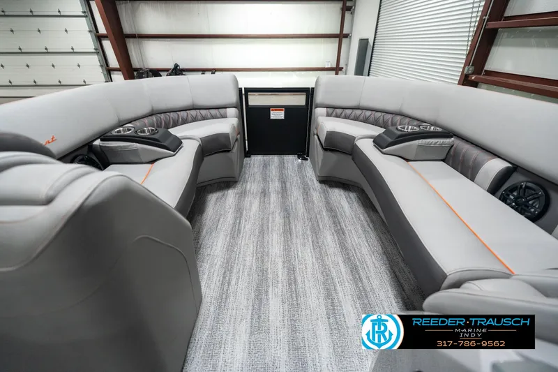Slide: The Image of 2025 Bennington 23 RSB boat interior with luxurious seating and modern design. - 18