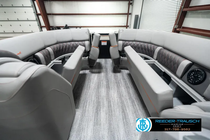 Slide: The Image of 2025 Bennington 23 RSB boat interior with luxurious seating and modern design. - 20