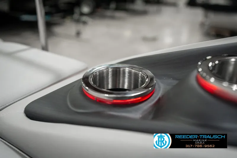 Slide: The Image of 2025 Bennington 23 RSB boat cup holder with red LED lighting. - 43