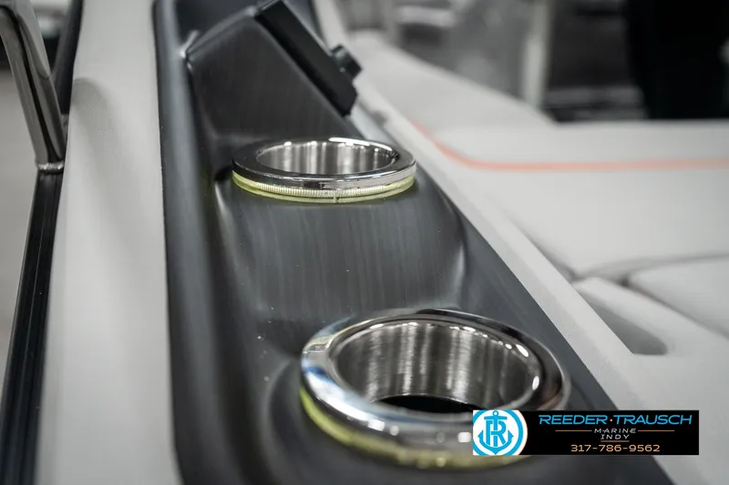 Slide: The Image of Close-up of 2025 Bennington 23 RSB boat cup holders, featuring sleek design and modern finish. - 44