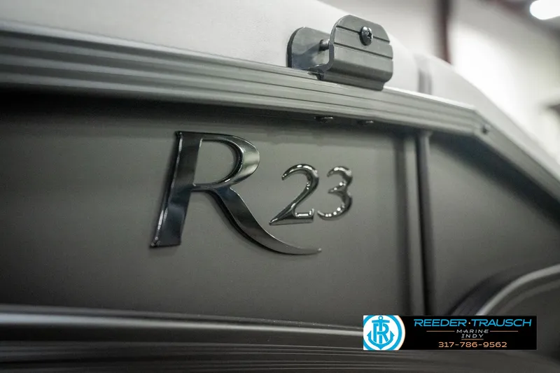 Slide: The Image of Close-up of 2025 Bennington 23 RSB boat model emblem. - 48