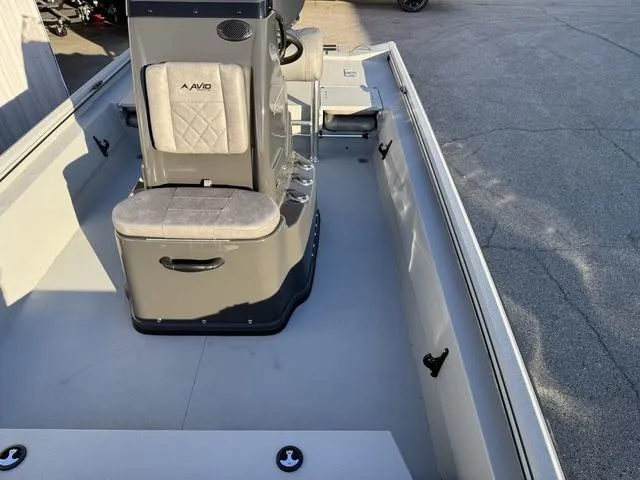 Slide: The Image of 2025 Avid 20 ROGUE CC boat interior with console and seating. - 13