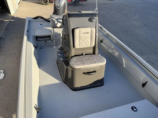 Slide: The Image of 2025 Avid 20 ROGUE CC boat interior with console and seating. - 14