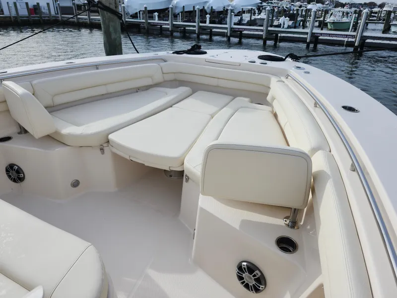 Slide: The Image of 2023 Grady-White Canyon 376 boat with Garmin xHD2 radar system. - 34