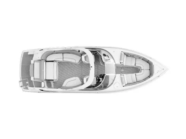 Slide: The Image of Top view of 2024 Crownline 290 SS boat layout, showcasing seating and deck design. - 14