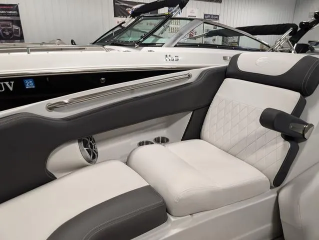 Slide: The Image of 2024 Crownline 280 SS boat interior with luxurious seating and modern design. - 19