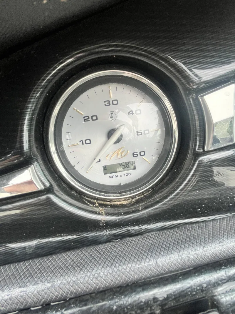 Slide: The Image of Close-up of a 2017 Monterey 224FS speedometer showing 159 hours. - 16