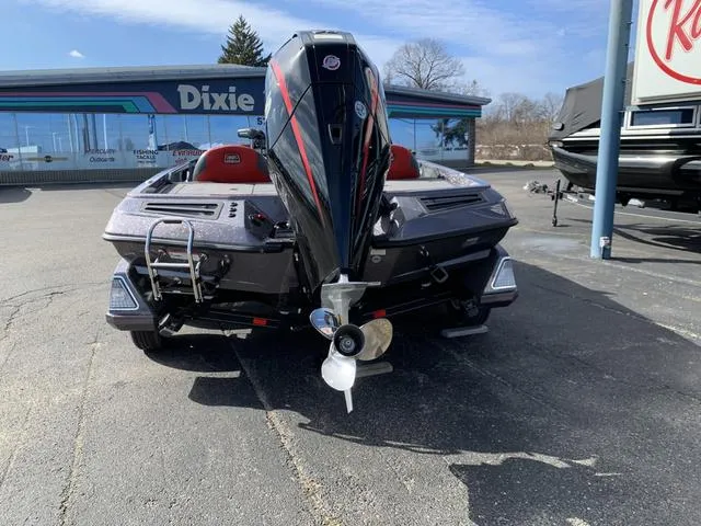 Slide: The Image of 2024 Ranger RZ519C boat with powerful outboard motor in dealership lot. - 5