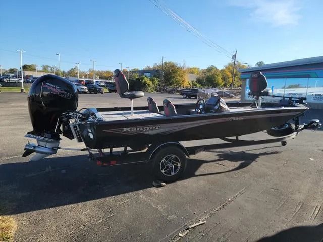 Slide: The Image of 2024 Ranger RT198P Ranger Cup boat on trailer in parking lot. - 5