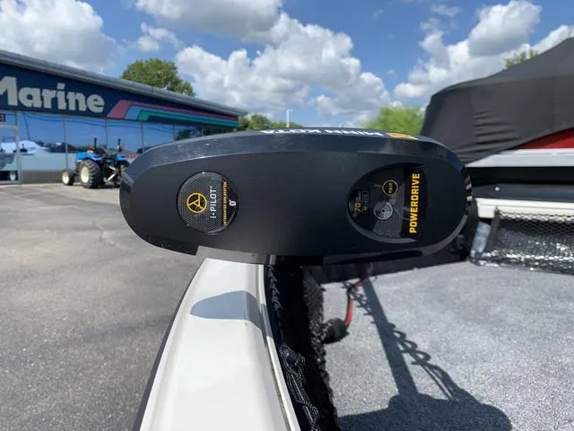 Slide: The Image of 2024 Ranger vs1682 boat with PowerDrive motor in a sunny outdoor setting. - 3