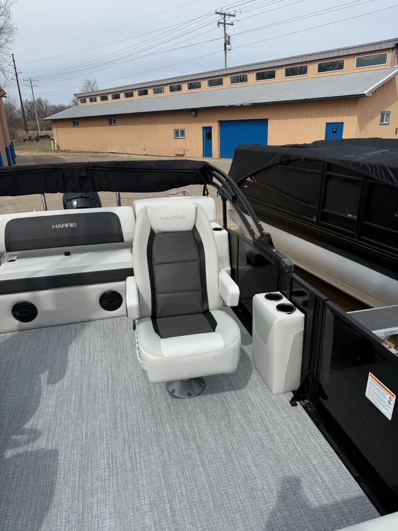 Slide: The Image of Interior of a 2025 Harris Cruiser 210 pontoon boat. - 10